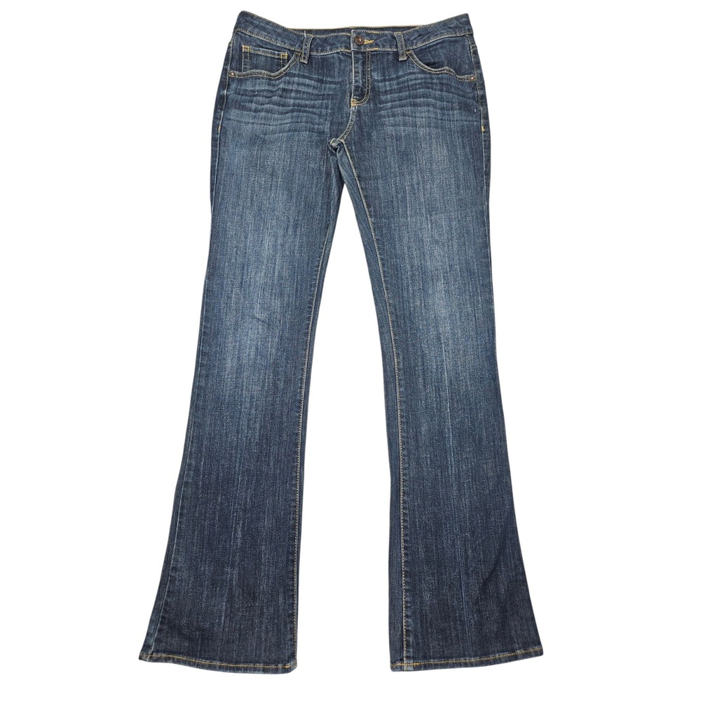 Simply Vera Vera Wang Bootcut Jeans Dark Wash Distressed Denim Sz 8
